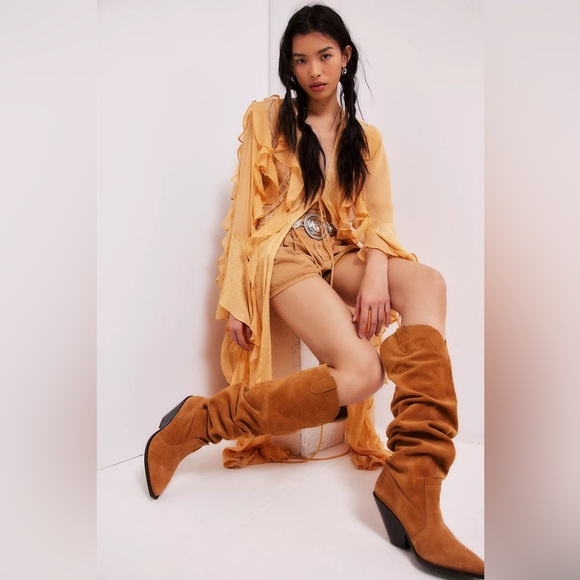 New Free People Triple Crown Over-The-Knee Slouch Boots - Picture 5 of 9